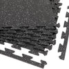 Xspec 8mm 5/16" Thick 24 Sq Ft Rubber Gym Mat Flooring Interlocking Tile 6 pcs, Grey Black (CL_XSP804941) - Main Image