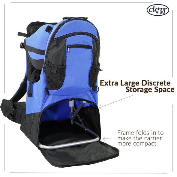 ClevrPlus Deluxe Lightweight Baby Backpack Child Carrier, Blue (CL_CRS600221) - Alt Image 5
