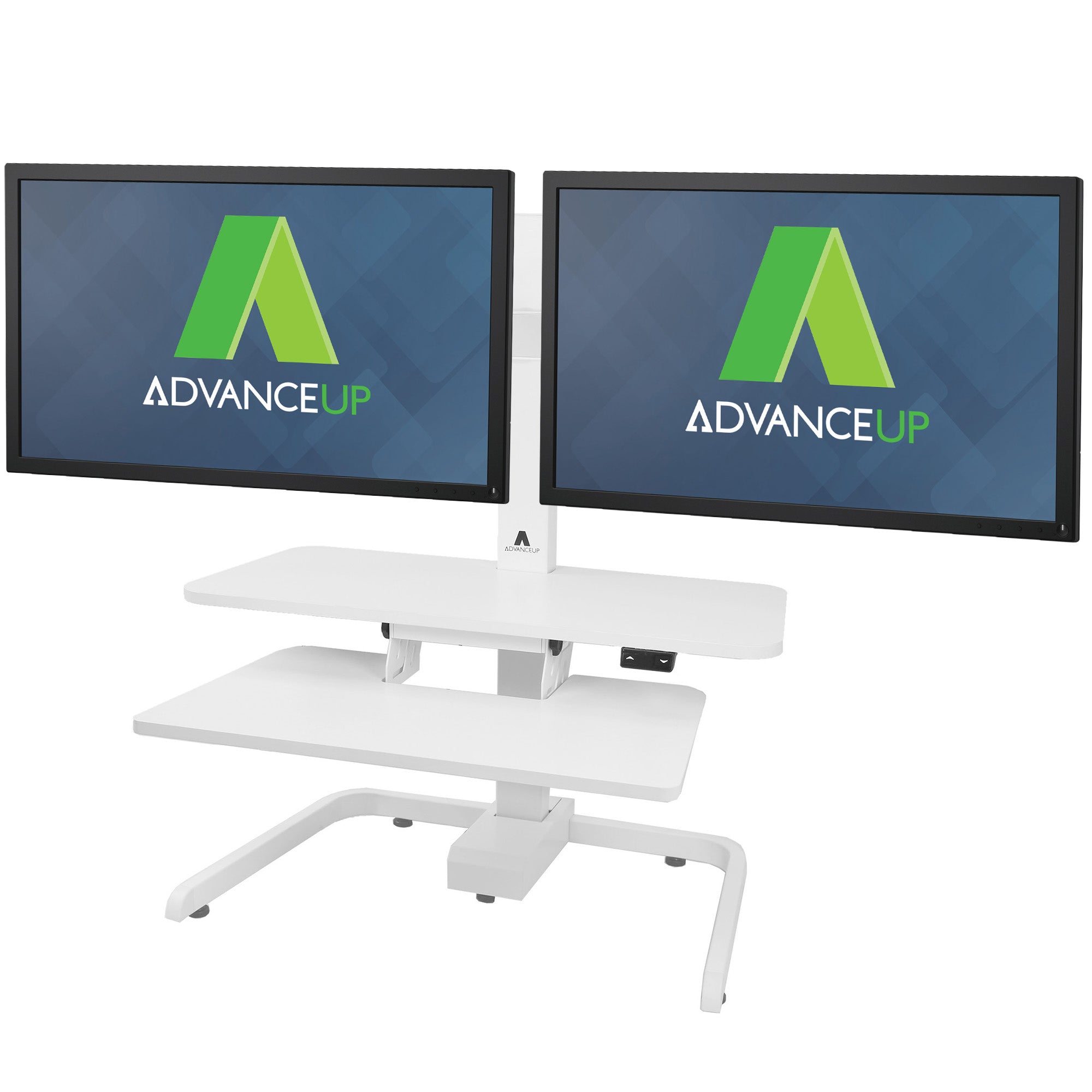 Automatic Riser Stand AdvanceUp Electric Automatic Standing Desk Converter Riser with Dual M ...