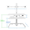 AdvanceUp Electric Automatic Standing Desk Converter Riser with Dual Monitor Mount, White (CL_ADV503606) - Alt Image 2