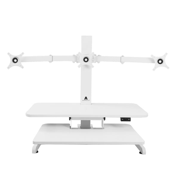 AdvanceUp Electric Automatic Standing Desk Converter Riser with Triple Monitor Mount, White (CL_ADV503608) - Alt Image 7
