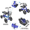 AllCure Quad Wheel All Terrain Foldable Medical Steerable Knee Walker Scooter Crutch Alternative, Blue (CL_ALC401133) - Alt Image 2