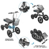 AllCure All Terrain Foldable Medical Knee Walker Scooter Roller, Black (CL_ALC401134) - Alt Image 2
