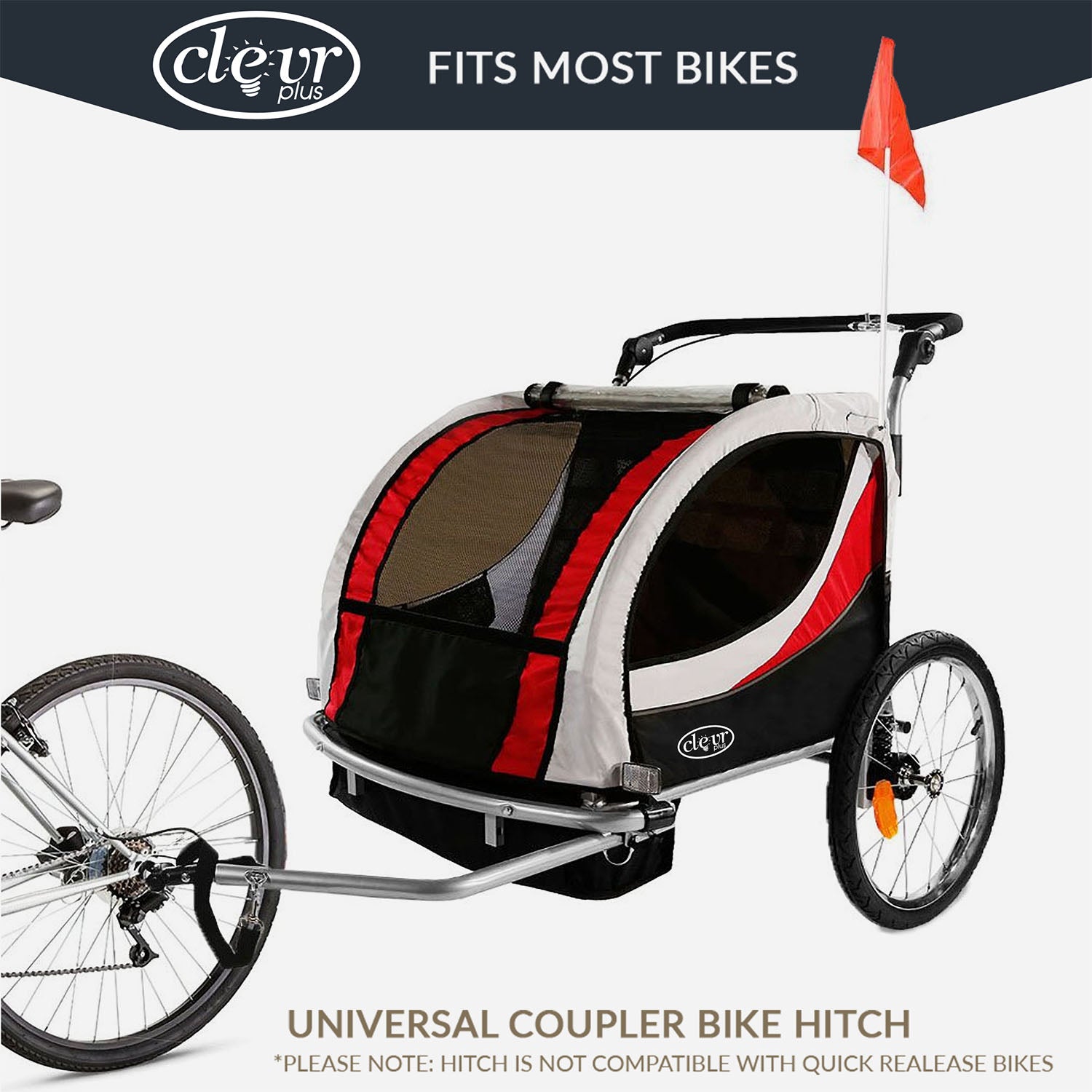 bicycle trailer jogging stroller Deluxe Bike Trailer/Jogger/Stroller, Red