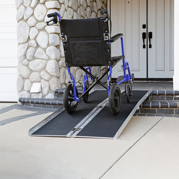 AllCure 6' (72" x 31") Non-Skid Aluminum Foldable Wheelchair Loading Traction Ramp (CL_ALC202105) - Alt Image 8