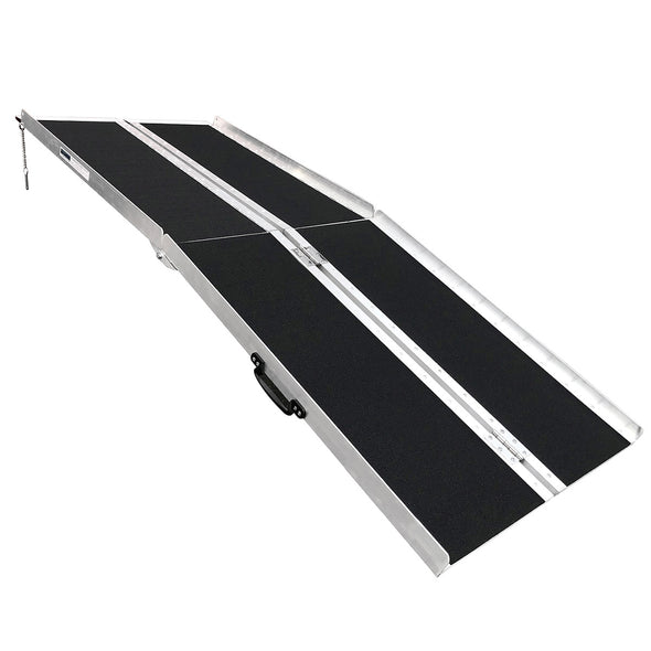 AllCure 6' (72" x 31") Non-Skid Aluminum Foldable Wheelchair Loading Traction Ramp (CL_ALC202105) - Main Image