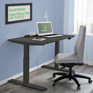 AdvanceUp Dual Motor Electric Standing Office Desk Adjustable Stand Up Workstation, Support 220 lbs, 47" Height and Memory Presets, Black, Frame & Top Set (CL_CRS202301+202321) - Main Image