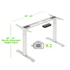 AdvanceUp White 47" Dual Motor Electric Stand Up Office Desk with USB Port, Frame only (CL_CRS202314) - Alt Image 4