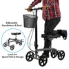 AllCure Foldable Medical Steerable Knee Walker Crutch Alternative, Silver (CL_ALC401101) - Alt Image 1