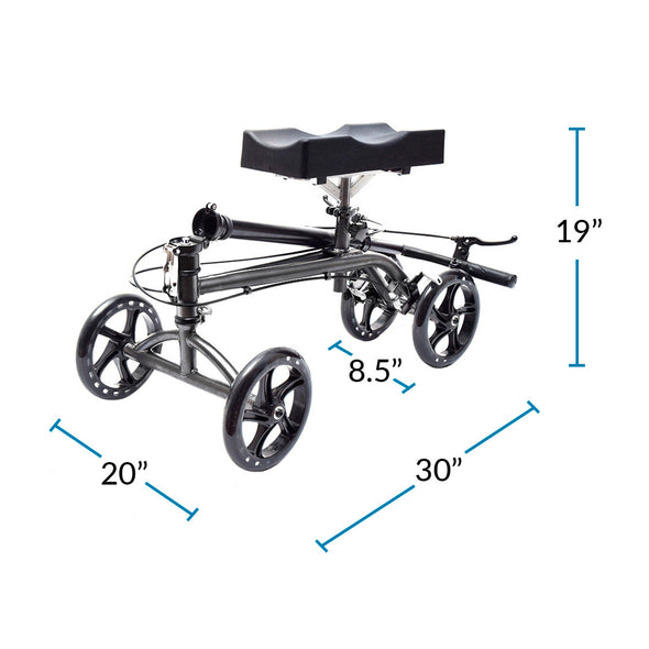 AllCure Foldable Medical Steerable Knee Walker Crutch Alternative, Silver (CL_ALC401101) - Alt Image 4