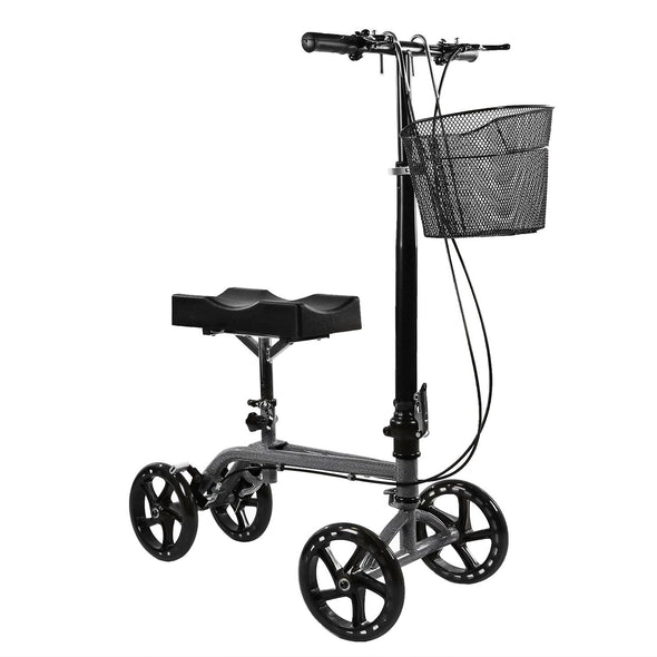 AllCure Foldable Medical Steerable Knee Walker Crutch Alternative, Silver (CL_ALC401101) - Main Image