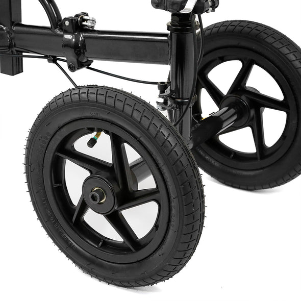 AllCure All Terrain Foldable Medical Knee Walker Scooter Roller, Black (CL_ALC401134) - Alt Image 4