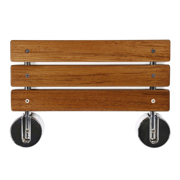 Home Aesthetics 20" Teak Wood Folding Wall Mounted Shower Seat Bench Modern Clear Coated Medical (CL_HOM501102) - Alt Image 8