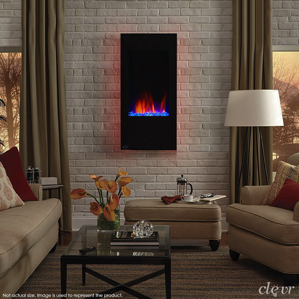 Clevr 32" Vertical Adjustable Wall Mounted Electric Fireplace Heater with Backlight, 750-1500W (CL_CRS501932) - Main Image