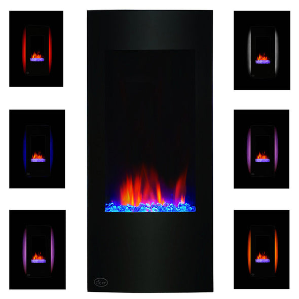 Clevr 32" Vertical Adjustable Wall Mounted Electric Fireplace Heater with Backlight, 750-1500W (CL_CRS501932) - Alt Image 2