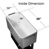 Home Aesthetics Grey 80 Qt Quart Rolling Cooler Ice Chest Beverage Bar for Patio Outdoor Party (CL_HOM502901) - Alt Image 3