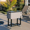 Home Aesthetics Grey 80 Qt Quart Rolling Cooler Ice Chest Beverage Bar for Patio Outdoor Party (CL_HOM502901) - Alt Image 4