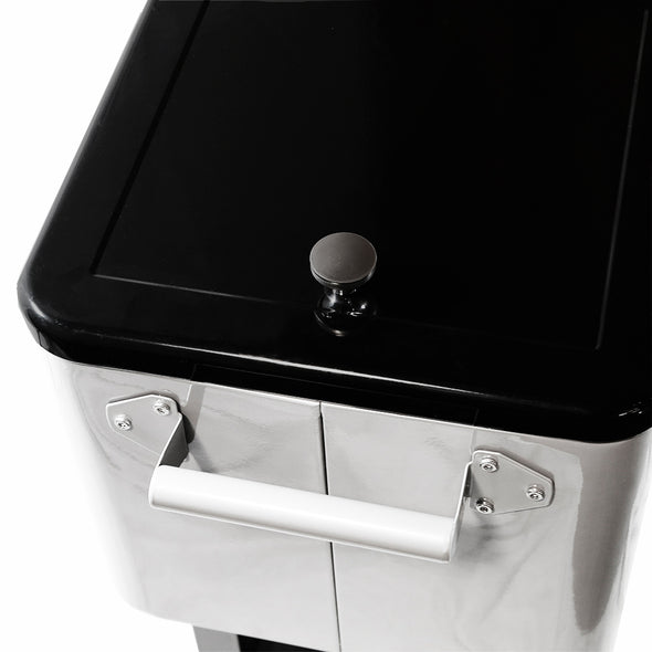 Home Aesthetics Grey 80 Qt Quart Rolling Cooler Ice Chest Beverage Bar for Patio Outdoor Party (CL_HOM502901) - Alt Image 7