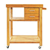 Home Aesthetics Rolling Bamboo Trolley Island Cart with Towel Rack (CL_HOM503307) - Alt Image 2