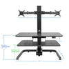 AdvanceUp Electric Automatic Standing Desk Converter Riser with Dual Monitor Mount, Black (CL_ADV503605) - Alt Image 2
