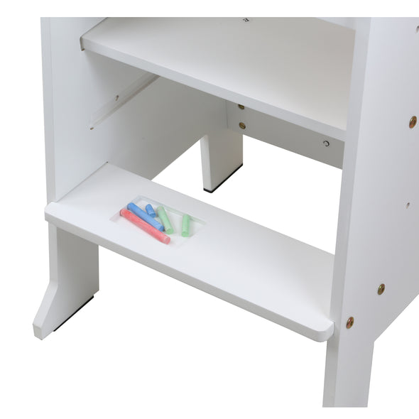 Clevr Height Adjustable Kids Kitchen Step Stool with Magnetic Activity Board (White) (CL_CRS504103) - Alt Image 5