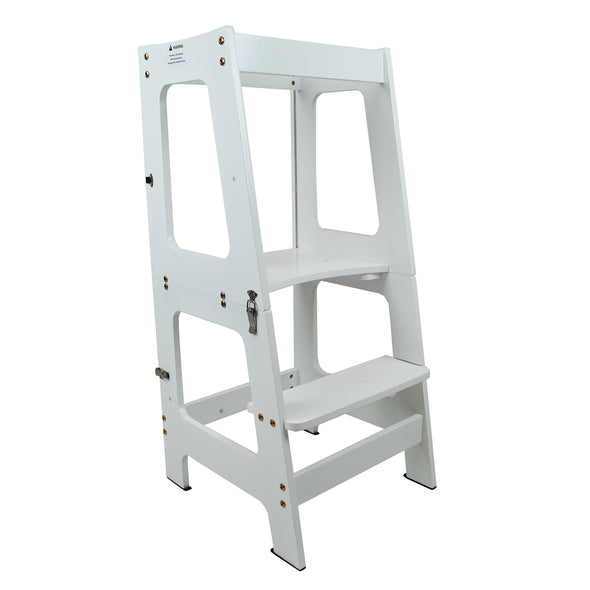 Clevr 2-in-1 Convertible Kids Kitchen Step Stool with Magnetic Activity Board (White) (CL_CRS504104) - Alt Image 8