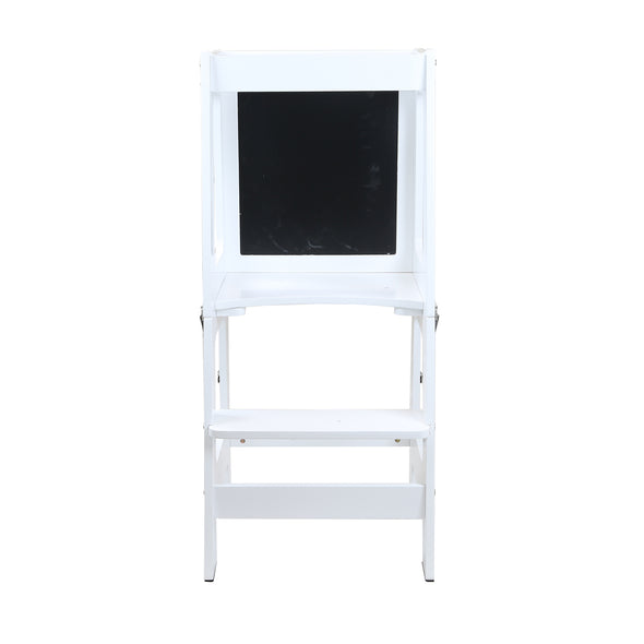 Clevr 2-in-1 Convertible Kids Kitchen Step Stool with Magnetic Activity Board (White) (CL_CRS504104 - new) - Alt Image 6