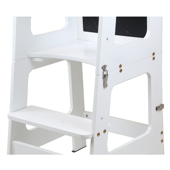 Clevr 2-in-1 Convertible Kids Kitchen Step Stool with Magnetic Activity Board (White) (CL_CRS504104 - new) - Alt Image 7