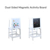 Clevr 2-in-1 Convertible Kids Kitchen Step Stool with Magnetic Activity Board (White) (CL_CRS504104 - new) - Alt Image 1