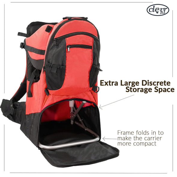 ClevrPlus Deluxe Lightweight Baby Backpack Child Carrier, Red (CL_CRS600203) - Alt Image 5
