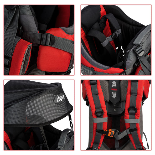 ClevrPlus Baby Backpack Hiking Child Carrier, Red (CL_CRS600232) - Alt Image 5