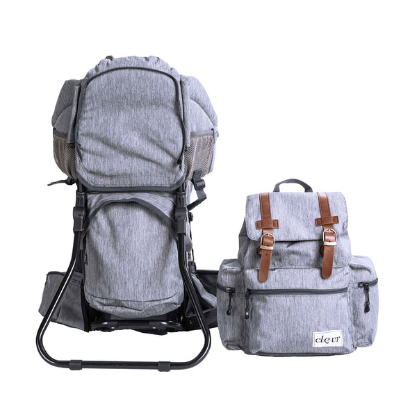 ClevrPlus Urban Explorer Baby Backpack Cross Country Child Carrier with Detachable Bag, Gray (CL_CRS600242) - Alt Image 2