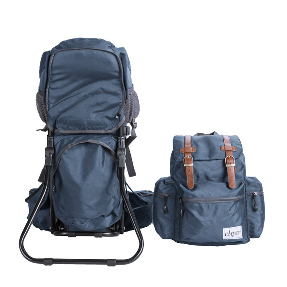 ClevrPlus Urban Explorer Baby Backpack Cross Country Child Carrier with Detachable Bag, Blue (CL_CRS600243) - Alt Image 4