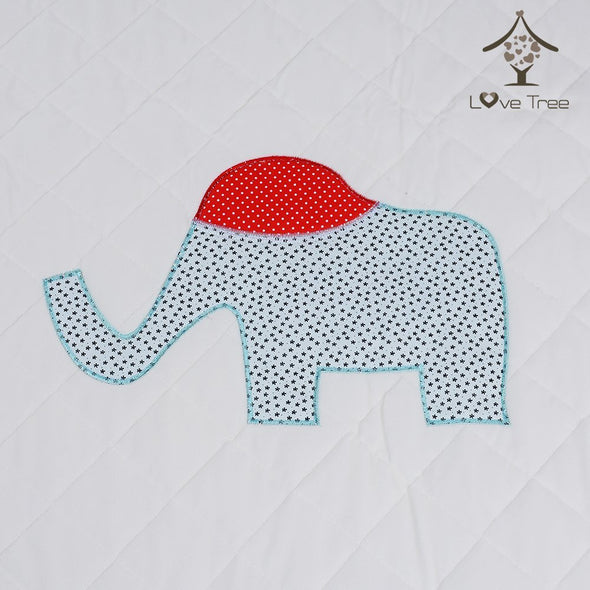 LoveTree Round White Kids Canvas Cushion Anti skid Door Mat Carpet Rug, Elephant (CL_CRS600992) - Alt Image 2