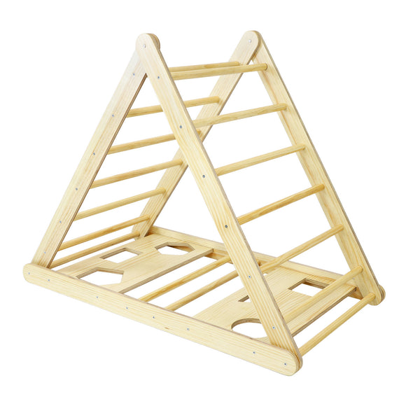 Clevr Wooden Triangle Climber with Reversible Climbing Ramp/Slide for Kids Toddlers (CL_CRS601401) - Alt Image 7