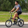 Xspec 20" 7 Speed Folding Compact City Commuter Bike, Black (CL_CRS804601) - Alt Image 1
