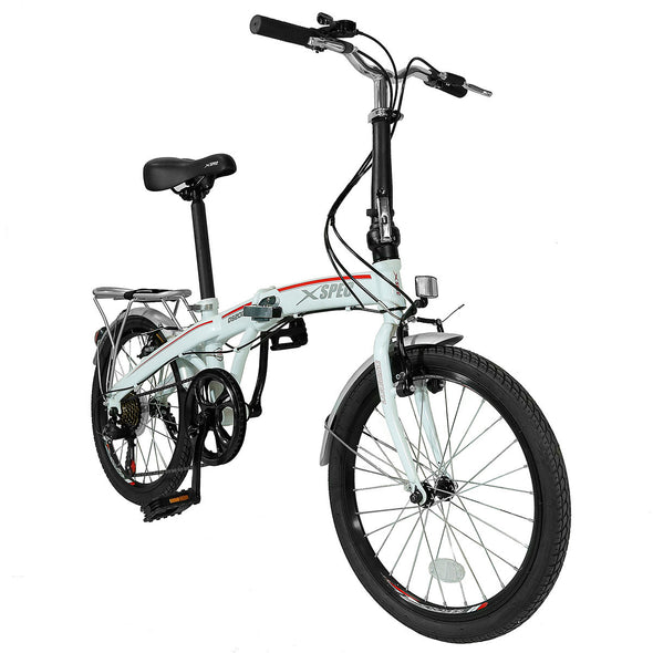 Xspec 20" 7 Speed Folding Compact City Commuter Bike, White (CL_CRS804602) - Main Image