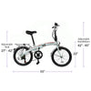 Xspec 20" 7 Speed Folding Compact City Commuter Bike, White (CL_CRS804602) - Alt Image 2