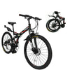 Xspec 21 Speed 26" Shimano Folding Mountain Bike, Black (CL_CRS804604) - Alt Image 1