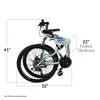 Xspec 21 Speed 26" Shimano Folding Mountain Bike, White (CL_CRS804605) - Alt Image 2