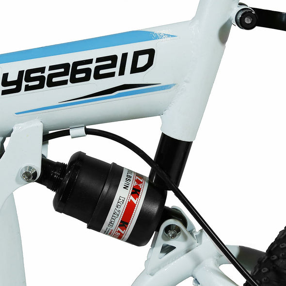 Xspec 21 Speed 26" Shimano Folding Mountain Bike, White (CL_CRS804605) - Alt Image 4