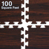 Home Aesthetics Dark Wood Grain Interlocking EVA Foam Floor Mats (100 Sq. Ft. - 25 pcs) (CL_HOM804910) - Alt Image 1