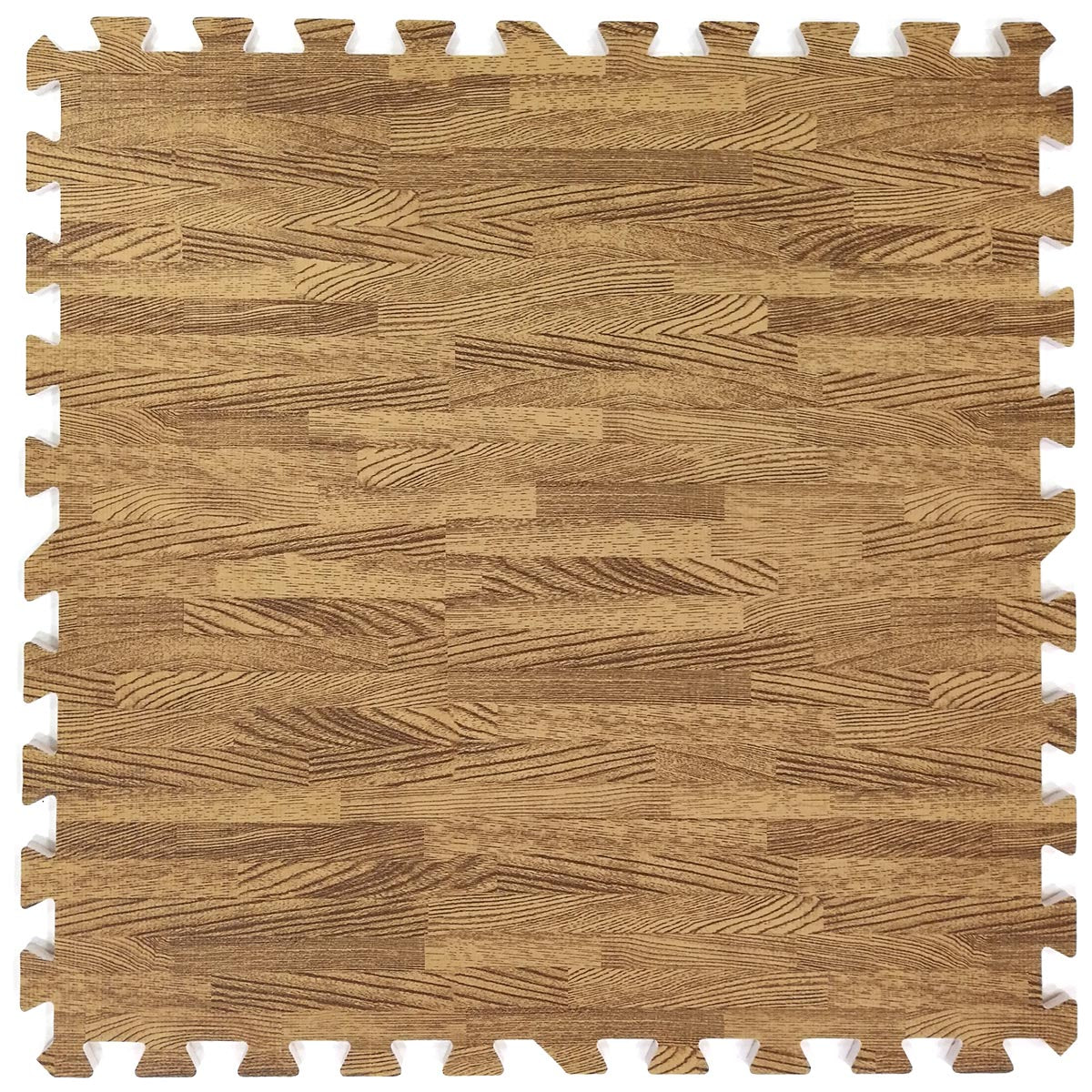 Light Wood Grain Interlocking EVA Foam Floor Mats (100 Sq. Ft