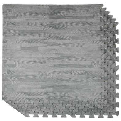 Home Aesthetics Sea Haze Grey Wood Grain Interlocking EVA Foam Floor Mats (100 Sq. Ft. - 25 pcs) (CL_HOM804924) - Main Image