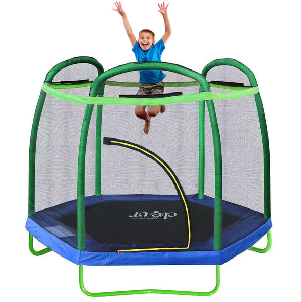 Clevr 7 Ft. Trampoline Bounce Jump Safety Enclosure Net W/ Spring Pad Round (CL_CRS805404) - Main Image