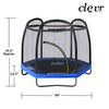 Clevr 7 Ft. Trampoline Bounce Jump Safety Enclosure Net W/ Spring Pad - Black (CL_CRS805408) - Alt Image 4
