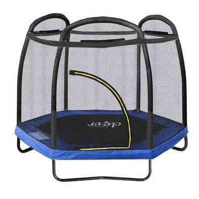 Clevr 7 Ft. Trampoline Bounce Jump Safety Enclosure Net W/ Spring Pad - Black (CL_CRS805408) - Main Image