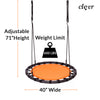 Clevr 40" Tree Net Web Saucer Round Teslin Swing, Adjustable 71" Height Rope,  Orange & Black (CL_CRS805809) - Alt Image 2