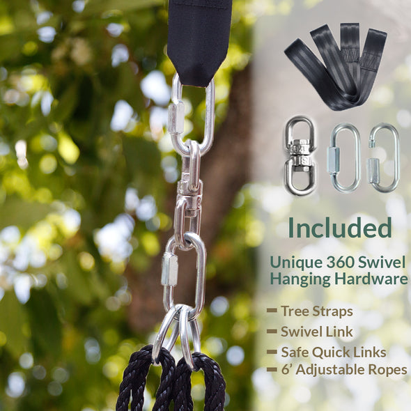 Clevr 40" Outdoor Saucer Kids Tree Tire Swing, Camo (CL_CRS805813) - Alt Image 3