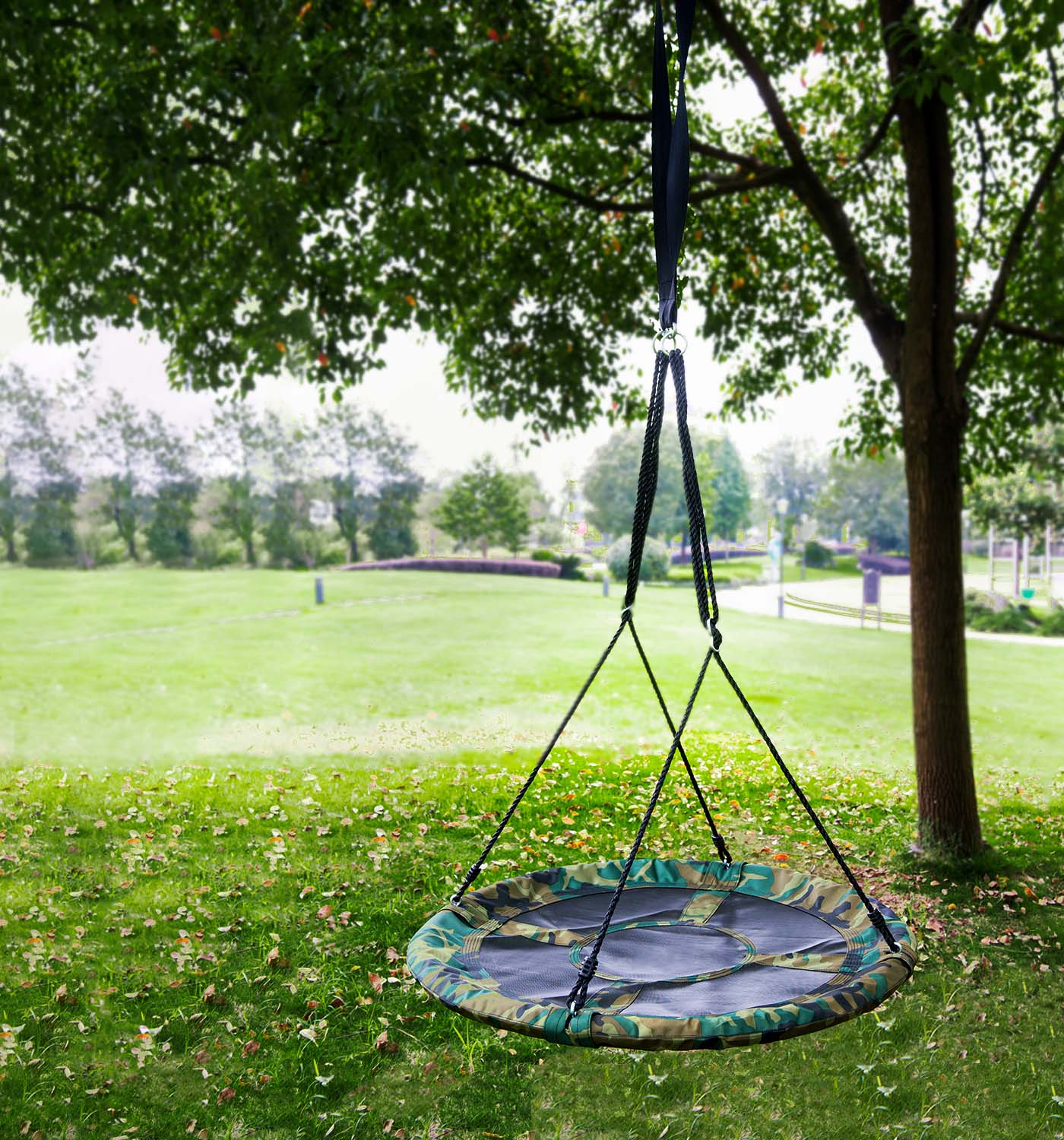 Clevr 40" Outdoor Saucer Kids Tree Tire Swing, Camo – Crosslinks